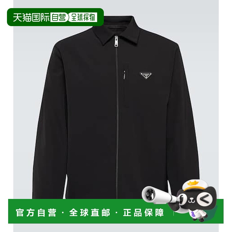 1h可退 香港直邮Prada 普拉达 男士 Re-Nylon 拉链衬衫 black黑色