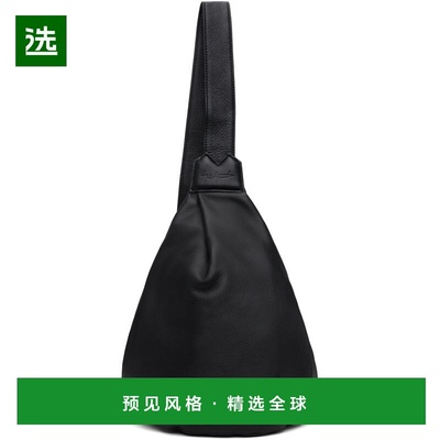1h可退 香港直邮Yohji Yamamoto 山本耀司 男士 黑色小号褶裥斜挎