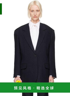 1h可退 【美国直邮】Pushbutton 海军蓝 Raw Edge 单件西装外套