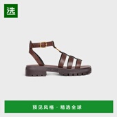 欧洲直邮CELINE深棕色徽标凉鞋 罗马鞋
