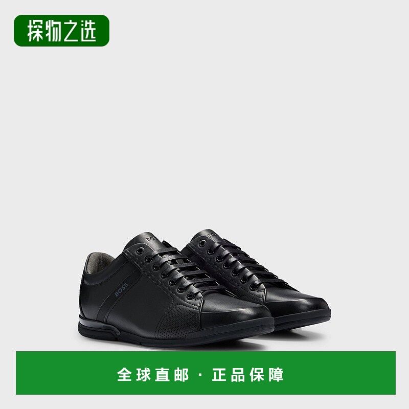 欧洲直邮HUGO BOSS雨果BOSS BLACK 带衬里皮革防臭男鞋运动鞋