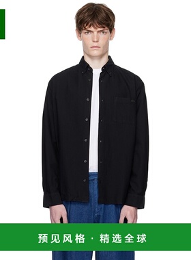 1h可退 香港直邮A.P.C. 男士 黑色 Mateo Logo 衬衫 COHAHH12599