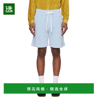 蓝色 男士 Velour Stripe MS25J 1h可退 短裤 香港直邮Casablanca
