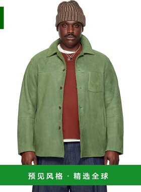 1h可退 香港直邮AURALEE 男士 绿色 Merino Mouton 夹克 A25AB01S