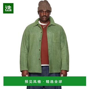 1h可退 香港直邮AURALEE 男士 绿色 Merino Mouton 夹克 A25AB01S
