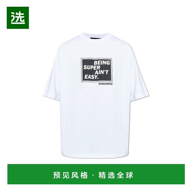 香港直邮Dsquared2 二次方 男士 標語印花圓領 T 卹 S71GD1610D20