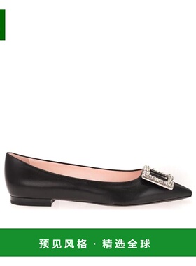 香港直邮Roger Vivier 黑色水钻装饰平底鞋 RVW57531030NK0