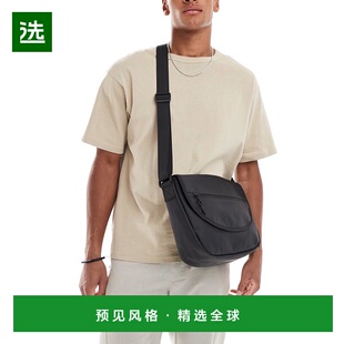 1h可退 香港直邮ASOS 男士 设计尼龙折叠斜挎包(黑色) black黑色