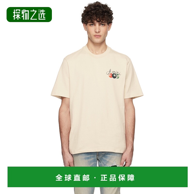 1h可退 香港直邮AMIRI 男士 米色 Pool Cue T 恤 AMJYTE1135