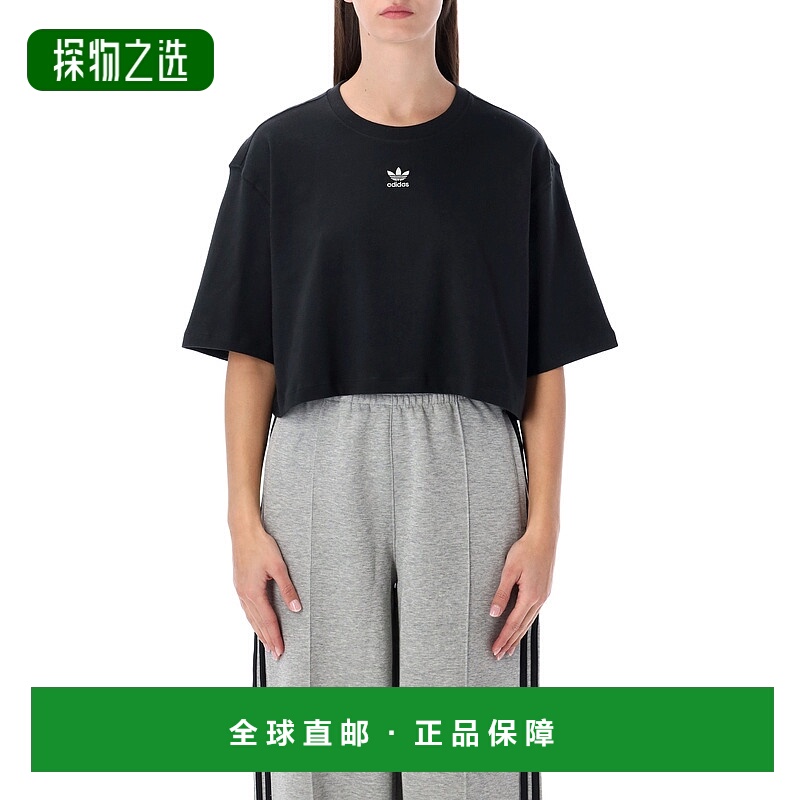 香港直邮Adidas 女士 黑色基础款短款T恤 IW5706BLACK