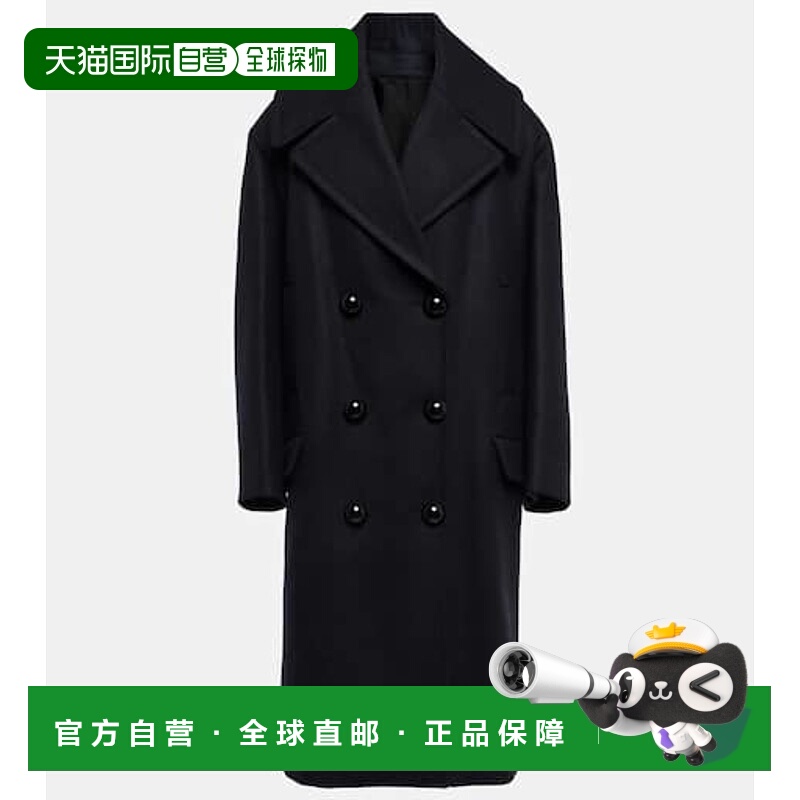 1h可退 香港直邮Alaïa 女士 羊毛长款双排扣大衣 blue蓝色 舒适时