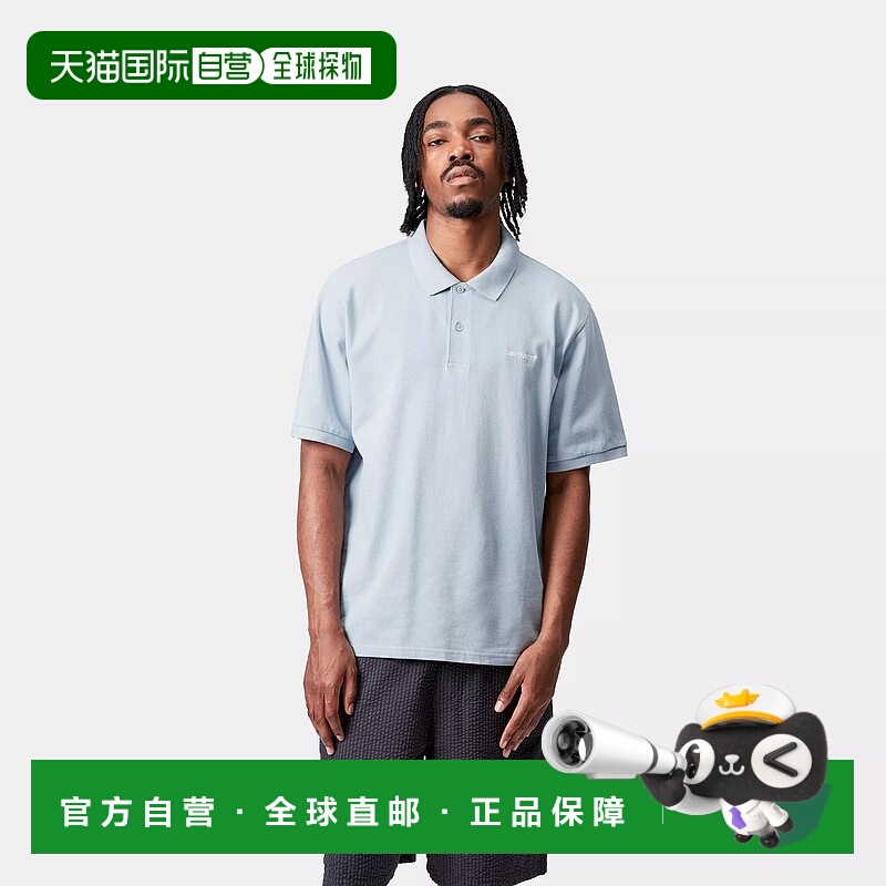 自营欧洲直邮Carhartt Wip 男士蓝色棉短袖Polo衫