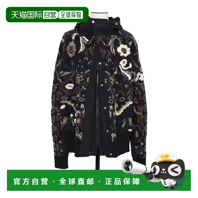 香港直邮Sacai 花卉提花针织束腰外套 2503766M