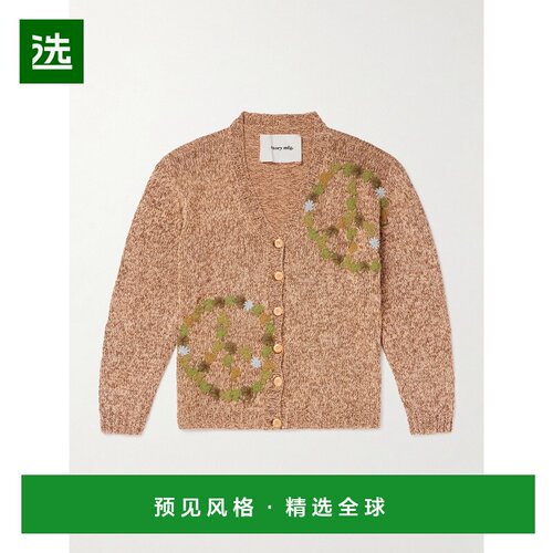 1h可退 香港直邮story mfg 男士 Twinsun 嵌花有机棉针织开衫 SPS