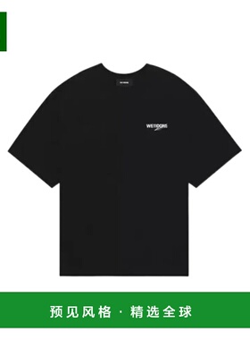 香港直邮WE11DONE 男士T恤 WDTT123992UBK CO 黑色 徽标印花T 恤