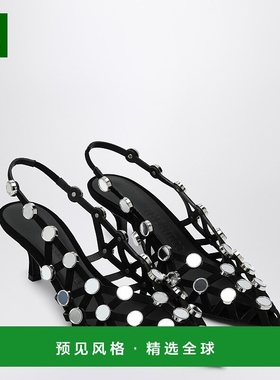 香港直邮The Attico 女士 Grid 黑色露跟高跟鞋 250WSH00844LBT00