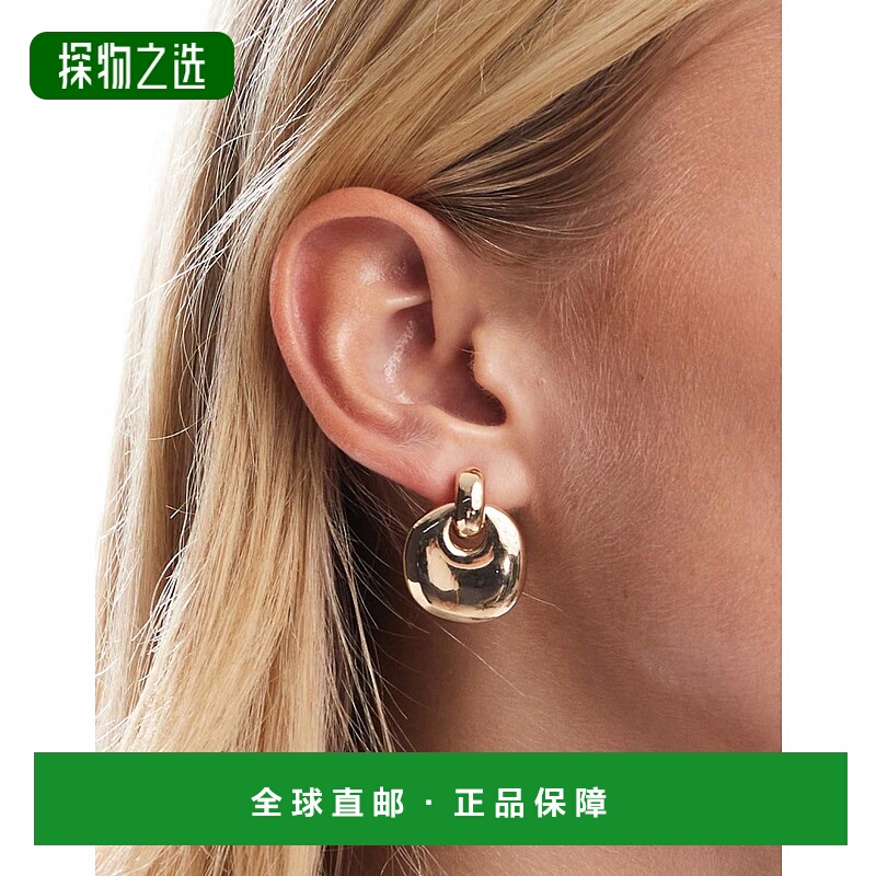 香港直邮ASOS 女士 door knocker 小号设计色调耳环(金色)