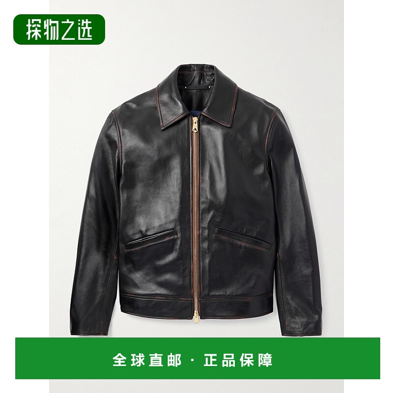 1h可退 香港直邮Paul Smith 保罗·史密斯 男士 皮革宽身束腰夹克
