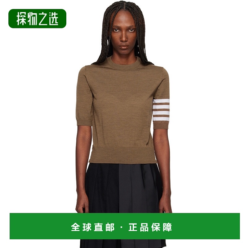 香港直邮Thom Browne 汤姆·布朗 女士 棕色 Fine Merino Wool 4-