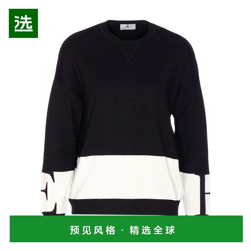 1h可退 香港直邮Elisabetta Franchi 女士 雙色圓領套頭衫 MK01S5,女装/女士精品,毛针织衫,淘宝优惠券,粉丝福利购,淘宝优惠卷