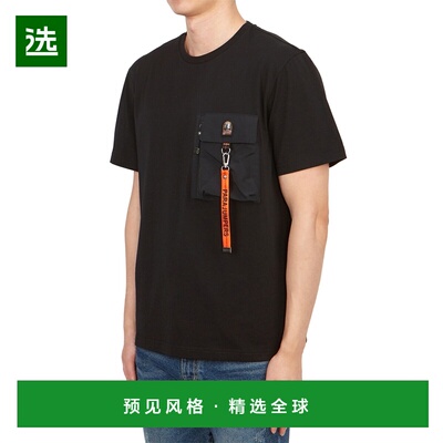 1h可退 香港直邮Parajumpers 男士 PMTSRE07 黑色T恤 PMTSRE07BLA