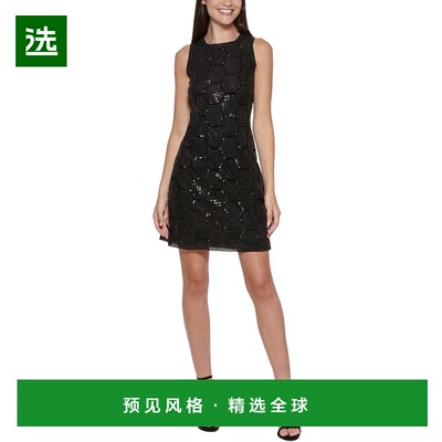 1h可退 【美国直邮】Vince Camuto 宝石领 A 字裙 女士连衣裙 时