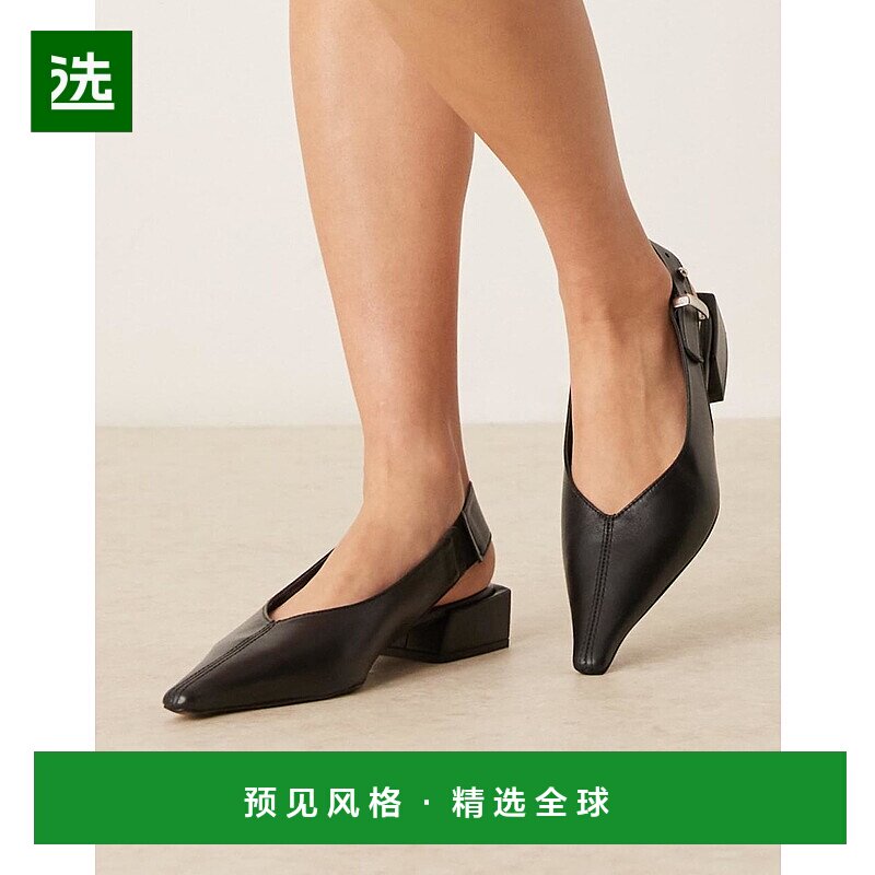 1h可退 香港直邮ASOS 女士 Ledge premium 设计皮质露跟鞋靴(黑色