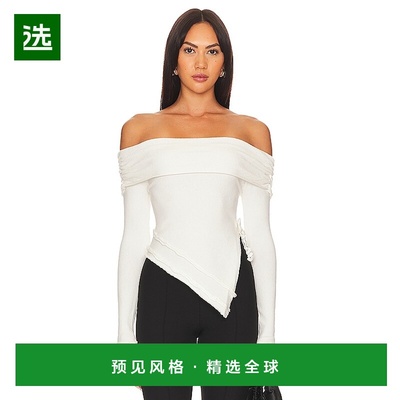 1h可退 香港直邮Danielle Guizio 女士 Soler 翻折针织上衣 R2460