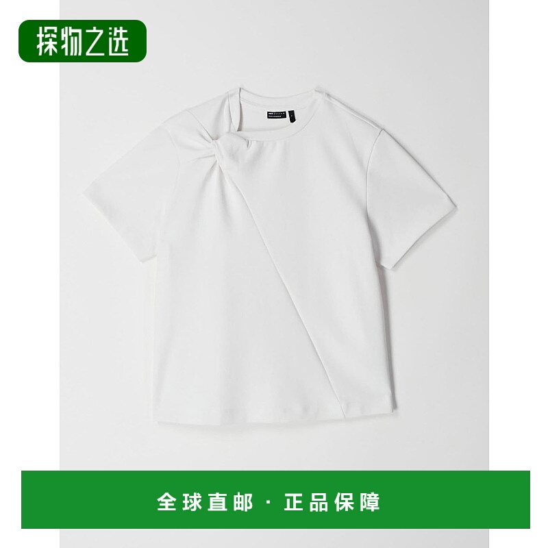 香港直邮ASOS 女士 设计扭纹肩T恤(白色) white白色 舒适时尚