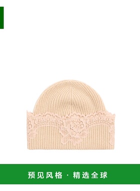 香港直邮Valentino VLOGO SIGNATURE 羊绒和蕾丝针织帽 WHB02IGTD