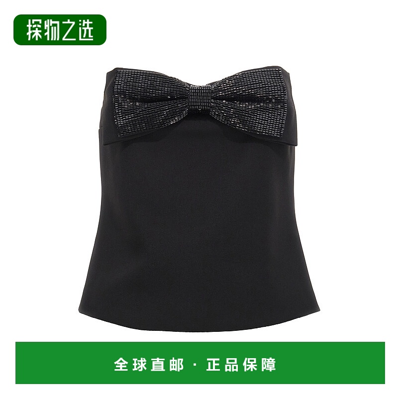 香港直邮Self-Portrait 女士 'Black Bandeau' 绉纱上衣 RS25121T