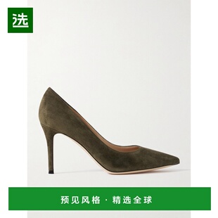香港直邮Gianvito Rossi 吉安维托·罗西 女士 85 绒面革高跟鞋 G