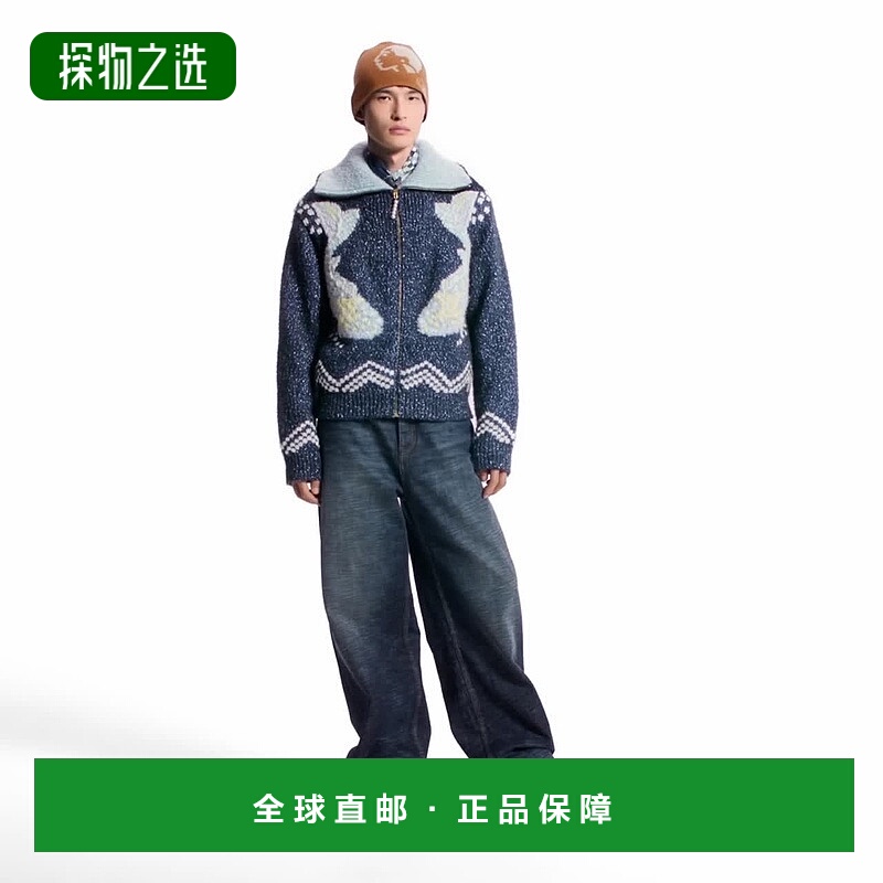 1h可退 欧洲直邮LV路易威登 Remix系列男士蓝色小牛皮老花图案德