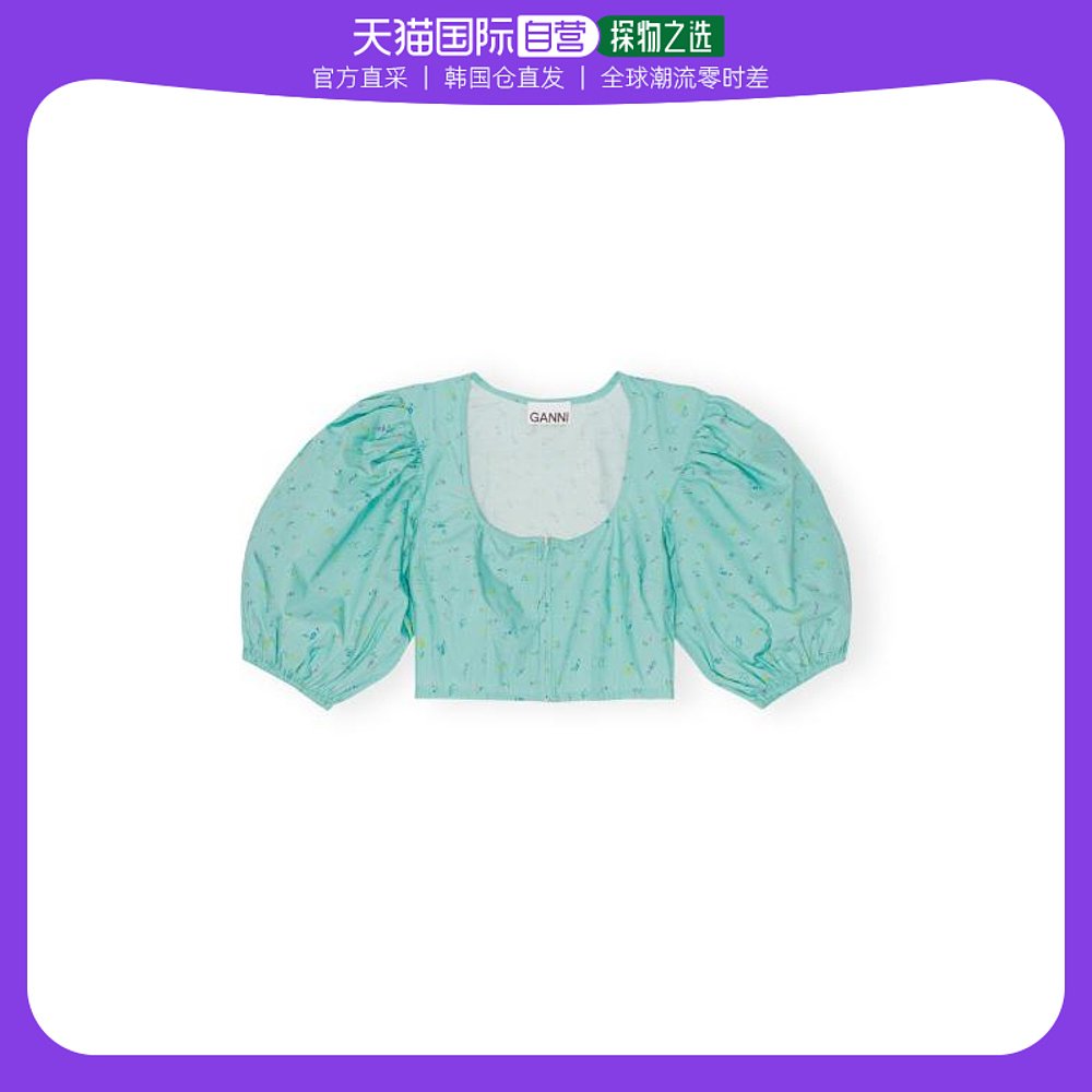 韩国直邮GANNI23SS上衣女F7729TURQUOISE