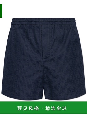 香港直邮BALMAIN 女士短裤 GH1PA172CG506UB SS2026 蓝色 阔腿短