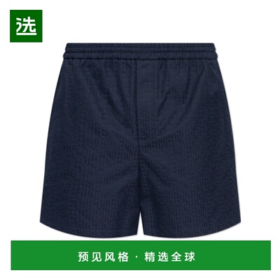 香港直邮BALMAIN 女士短裤 GH1PA172CG506UB SS2026 蓝色 阔腿短