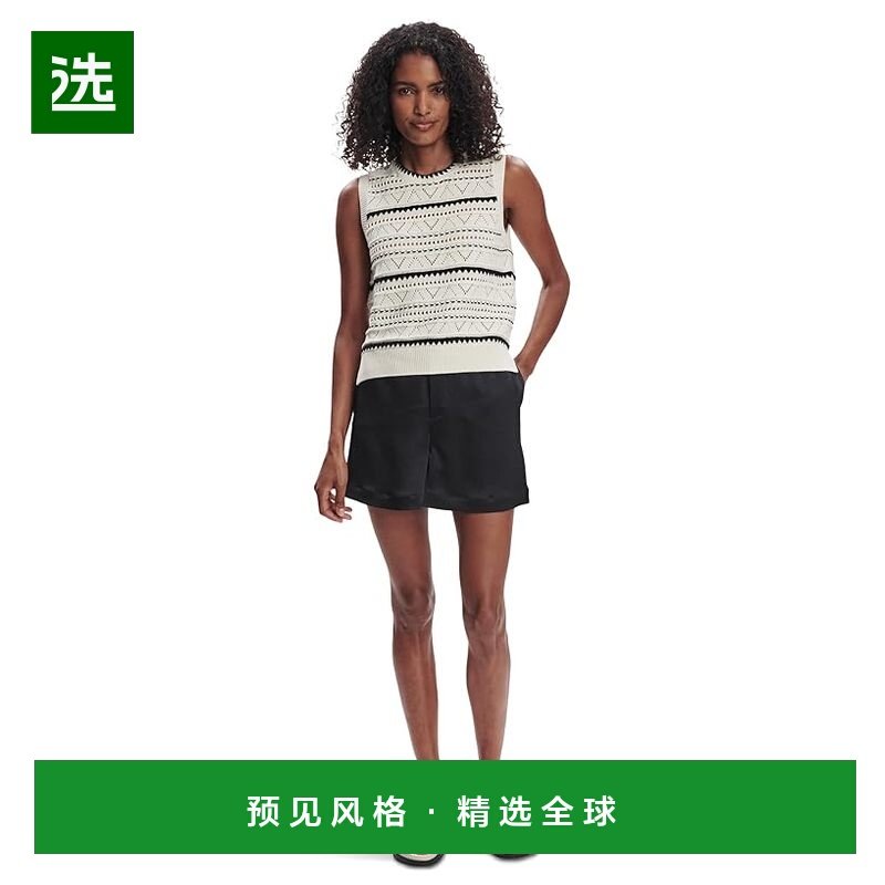 1h可退 香港直邮VARLEY 女士 Athena 网眼提花针织背心 white白色,女装/女士精品,马夹,淘宝优惠券,粉丝福利购,淘宝优惠卷