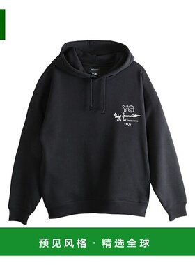 1h可退 香港直邮Y-3 男士 黑色棉质宽松款运动衫 KB2604 black黑