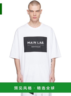 香港直邮Balmain 巴尔曼 男士 白色 Label T 恤 CH6EH015JH91