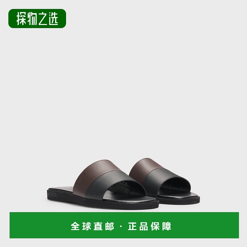 欧洲直邮HUGO BOSS雨果BOSS BLACK 双色带人造皮革穆勒鞋男鞋