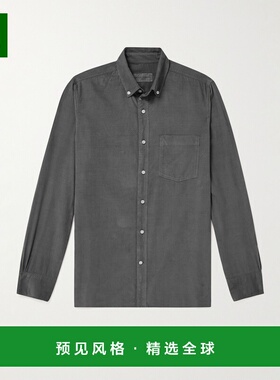 1h可退 香港直邮officine generale 男士 Arsene 棉混纺灯芯绒衬