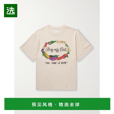 1h可退 香港直邮story mfg 男士 Grateful 徽标印花有机棉针织T恤