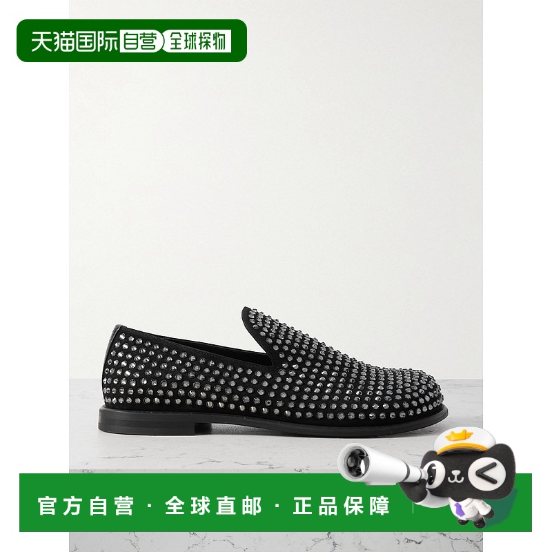 1h可退 香港直邮J.W. Anderson 女士 水晶装饰绒面革乐福鞋 ANW43