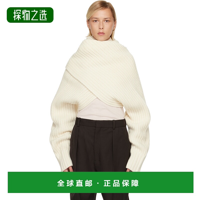 香港直邮Sacai 女士 灰白色 Wool Knit Pullover 高领毛衣 250820