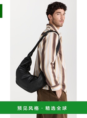 1h可退 香港直邮Lemaire 男士 大号牛角包形包包 black黑色 舒适