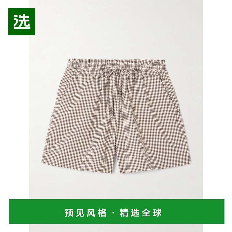 1h可退 香港直邮VERONICA BEARD 女士 Tjana 方格棉布棉混纺短裤,女装/女士精品,休闲裤,淘宝优惠券,粉丝福利购,淘宝优惠卷
