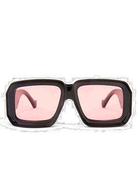 欧洲直邮LOEWE/罗意威 Paula's Ibiza 黑色醋纤粗框粉色镜片墨镜