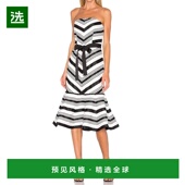 1h可退 白色缎带系带露肩连衣裙 黑 美国直邮 Alexis