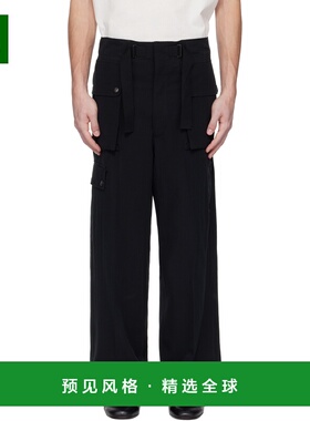 香港直邮AURALEE 男士休闲裤 A25SP03KVBLACK AW2025 黑色 阔腿工