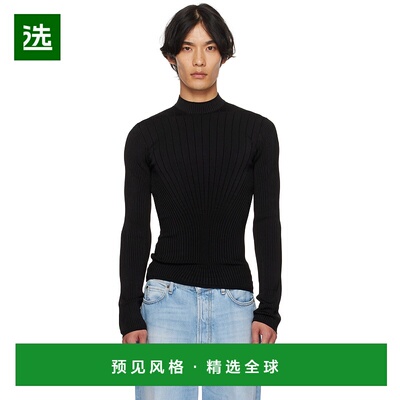 1h可退 香港直邮Mugler 穆勒 男士 黑色 Sculpting 针织衫 25F2TO